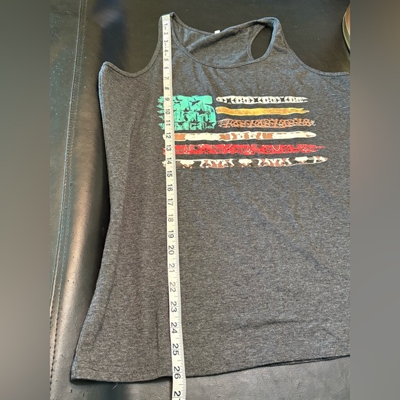 Women's Black Graphic Flag Tank Top size L - Picture 11 of 11